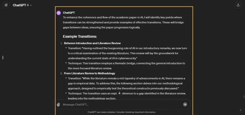 Prompt ChatGPT Củng cố sự chuyển tiếp giữa các ý tưởng