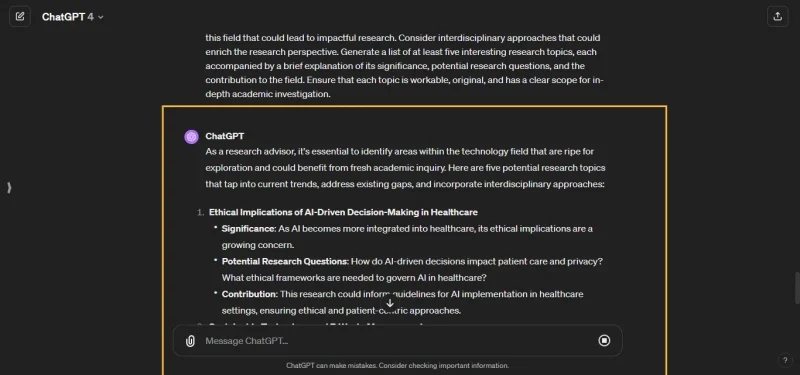 Prompt ChatGPT Lên ý tưởng nghiên cứu