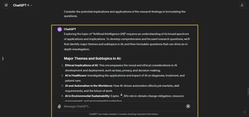 Prompt ChatGPT Xây dựng câu hỏi nghiên cứu