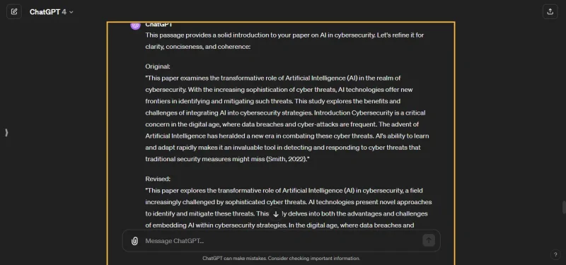 Prompt ChatGPT Chỉnh sửa bài viết để đảm bảo rõ ràng và súc tích