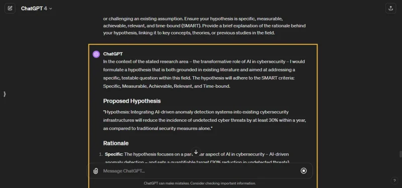 Prompt ChatGPT Xây dựng giả thuyết nghiên cứu