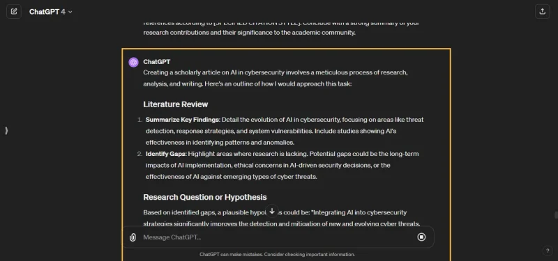 Prompt ChatGPT Tạo dàn ý cho bài nghiên cứu